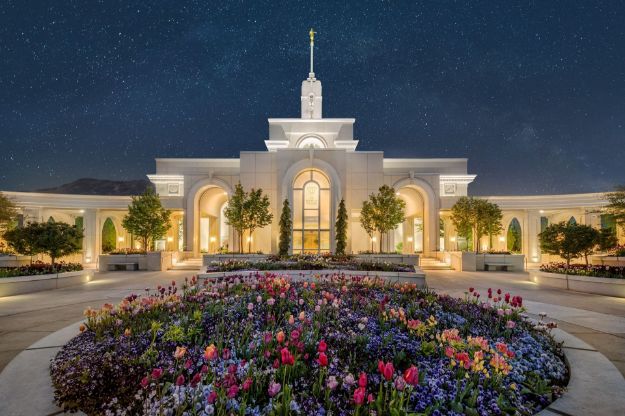 Picture of Mt Timpanogos Temple Starry Sky